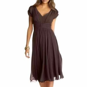 Suzie Chin for Maggie Boutique Size 6 100% Silk Formal Dress Brown Fall Holiday